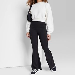 Target Wild Fable Black Knit High Waisted Pull-On Flare Pants